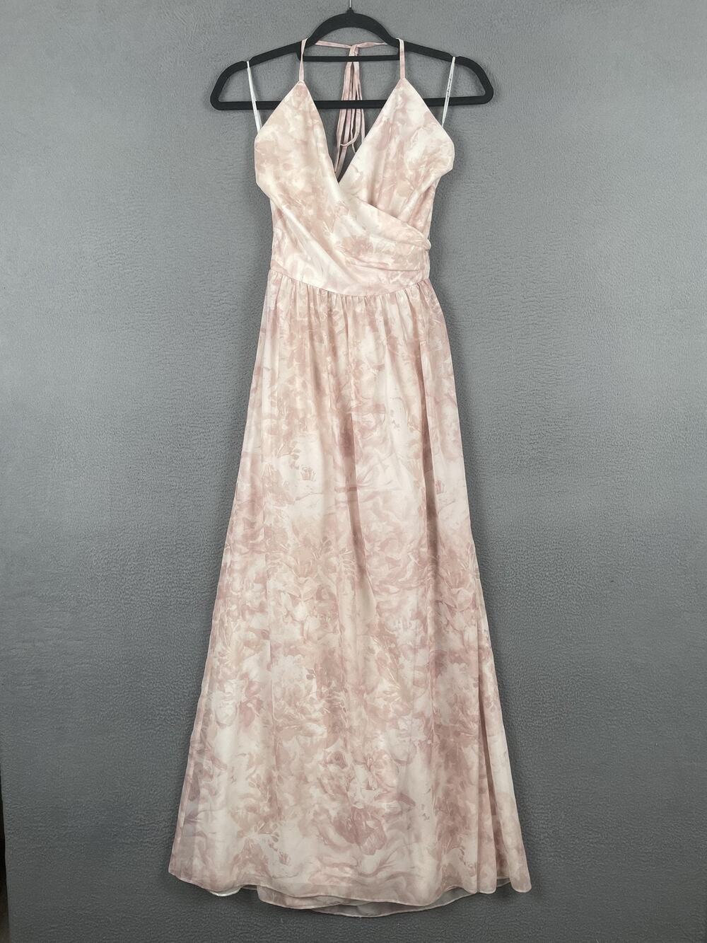 Joanna August Dress Womens S Pink Slip Dress Maxi V-Neck Strappy Lined